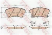 Колодки тормозные дисковые HY: ACCENT IV 1.4/1.6 10-, ACCENT IV 1.4/1.6 10- KIA: RIO III 1.1 CRDi/1.25 CVVT/1.4 CRDi/1.4 CVVT/1.6 CVVT 11-, RIO III TRW GDB3548