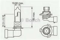 Лампа галогенная HB3 12V 60W P20d Pure Light (стандартные характеристики) BOSCH 1987302152