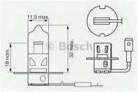 Лампа галогенная H3 12V 55W PK22s Pure Light (стандартные характеристики) BOSCH 1987302031