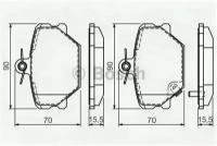 Колодки тормозные дисковые SMART 98- передние, 0986424471 BOSCH 0 986 424 471