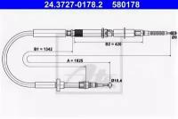 Трос ручника AUDI A6 /ALLROAD 97- (L=1925 mm) L/R, 24372701782 ATE 24.3727-0178.2