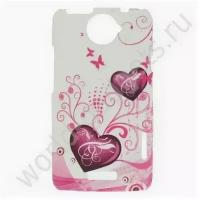 Пластиковый чехол Double Hearts для HTC One X