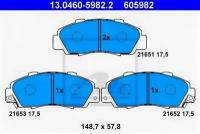 Колодки тормозные передние к-кт, 13046059822 ATE 13.0460-5982.2