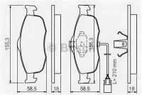 К-т дисков. тормоз. колодок Ford Mondeo 93-, Sco BOSCH 0986460971