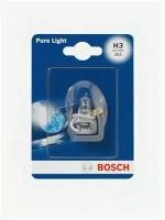 Лампа галогенная блистер 1шт H3 12V 55W PK22s Pure Light (стандартные характеристики) BOSCH 1987301006