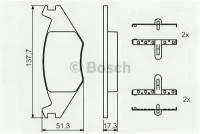 Колодки тормозные BOSCH 0986468890