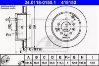 Диск торм MAZ CX-7 2.3MZR DISI Turbo 07- ЗАД вент 301.6X18, 24011801501 ATE 24.0118-0150.1