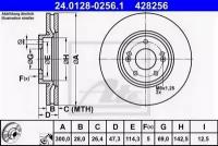 Диск тормозной передн, HY: i40 1.6 GDI/1.7 CRDi/2.0 GDI 12-, i40 CW 1.6 GDI/1.7 CRDi/2.0 GDI 11-, ix35 1.6/1.7 CRDi/2.0/2.0 4WD/2.0 CRDi/2.0 CRDi 4WD ATE 24012802561