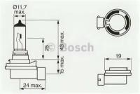 Лампа галогенная H8 12V 35W PGJ191 Pure Light (стандартные характеристики) BOSCH 1987302081