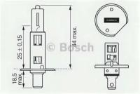 Лампа галогенная H1 12V 55W P14.5s Pure Light (стандартные характеристики) BOSCH 1987302011