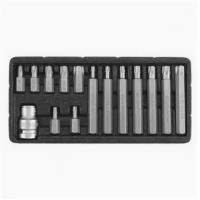 Набор бит 1/2 inch, TORX (с отверстием), 15 пр (L=30 мм, L=75 мм): T20, T25, T30, T40, T45, T50, T55, в метал. боксе, YT0417 TOYA / YATO YT-0417