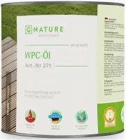 Масло для Террас, Настилов, Бань из ДПК Gnature 271 WPC-Ol 0.75л Бесцветное, Шелковисто-Матовое