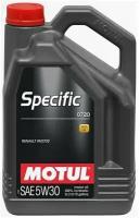 Синтетическое моторное масло Motul Specific 0720 5W30, 5 л