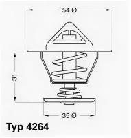 Термостат (с прокладкой) AUDI: A3 96-, A4 95-, A6 94- SEAT: ALTEA 04-, AROSA 97-04, CORDOBA 93-, LEON 99-, TOLEDO I/II/lll 91- SKODA: FABIA 99-, 426487D WAHLER 4264.87D