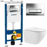 Инсталляция Geberit Duofix 458.125.21.1 + унитаз Meer MR-2100 безободковый с сиденьем