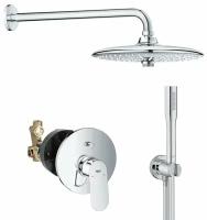 Душевая система с тропическим душем Grohe Eurosmart Cosmopolitan Stick, хром