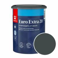 Краска моющаяся Tikkurila Euro Extra 20 RAL 7021 (Черно-серый - Black grey) 0,9 л