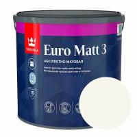 Краска интерьерная Tikkurila Euro Matt 3 RAL 9016 (Транспортный белый - Traffic white) 2,7 л