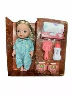 Игровой набор "Мой малыш", в комплекте, кукла 30см, озвученная, пьет, писает, предметов 5шт. Shantou Gepai TR55A