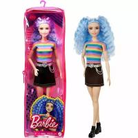 Barbie. Кукла Barbie с высотой 30 см "Игра с модой: Кукла в черно-радужном наряде" / FBR37-GRB61