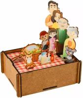 Деревянная игрушка для песка "Семья", детский сюжетно-ролевой набор для песочницы из 13 фигурок