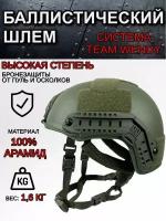 Баллистический шлем, каска военная, тактический бронешлем Класс защиты БР2 Арамид (Кевлар) / ACH MICH NIJ IIIA