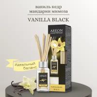 Ароматизатор для дома/аромадиффузор с палочками AREON STICKS LUX-STANDART Vanilla Black 85мл