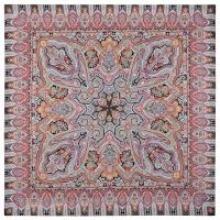Платок Павловопосадская платочная мануфактура,135х135 см, черный, фиолетовый