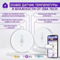 Умный датчик температуры и влажности для Алисы от Tuya с Zigbee беспроводной круглый термометр гигрометр