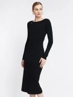 Трикотажное платье-чулок с разрезом на подоле, цвет Черный, размер M