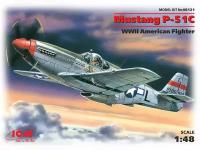 ICM Сборная модель Mustang P-51C Американский истребитель Второй мировой войны, 1/48