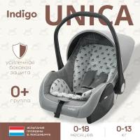 Автокресло Indigo UNICA, группа 0+, 0-13 кг, св.серый