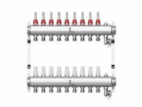Коллектор 1" из нерж. стали на 9 выходов 3/4"ЕК с расходомерами, группа W902 в сборе, Wester 0-32-1845