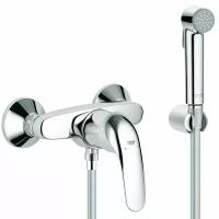 Гигиенический душ со смесителем Grohe Euroeco Trigger Spray, шланг Silverflex Longlife 125 см, хром