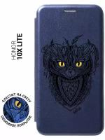 Чехол-книжка Book Art Jack для Honor 10X Lite с принтом "Grand Owl" синий