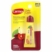 Carmex, Daily Care, увлажняющий бальзам для губ, со вкусом вишни, SPF 15, туба в блистере,10 г