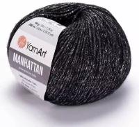Пряжа Yarnart Manhattan темно-серый (915), 7%шерсть/7%вискоза/30%акрил/56%металлик, 200м, 50г, 2шт