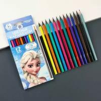 Карандаши цветные 12 цветов + чернографитный карандаш "Эльза", Холодное сердце