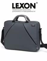 Сумка для ноутбука 14'' и документов Lexon PREMIUM+ MEDIUM LN2702 через плечо серая