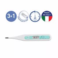 CHICCO Термометр педиатрический DigiBaby,3-в-1,цифровой,в футляре,0мес.+, голубой/термометр детский для тела/электронный градусник детский