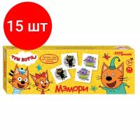 Комплект 15 шт, Игра настольная Step Puzzle "Три кота", картонная коробка