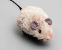 Мышь заводная меховая малая, 8,5 см, серая