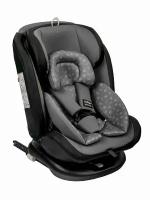 Автокресло Indigo Advanced Isofix растущее, поворотное 0-36 кг, серый, черный