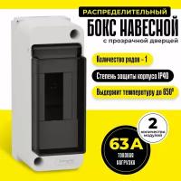 Бокс распределительный навесной Schneider Electric/Systeme Electric Easy9 XS с прозрачной дверцей открытой установки 2 модуля EZ9EAB102 белый шнайдер