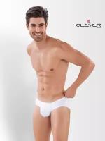 Мужские трусы брифы белые Clever Moda CLEVER LATIN BRIEF 087301 S (44)