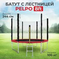 Батут с сеткой DFC PELPO 8ft с лестницей, RED