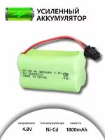 Аккумулятор NI-CD 4.8V 1800mAh форма ROW разъем SM-2P для радиоуправляемых игрушек