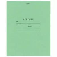Тетрадь зелёная обложка 24 листа HATBER, офсет, клетка с полями, 24Т5D, T58053