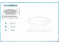 Тормозные колодки передние, Low Metallic, TOYOTA (производитель CWORKS, артикул C11CR0244)