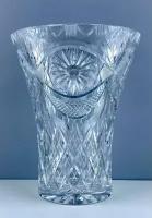 Винтажная ваза "Резная". Хрусталь Bohemia, алмазная грань. Чехословакия, 1970-е